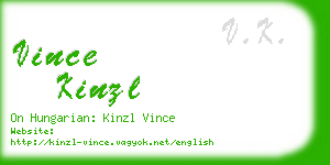 vince kinzl business card